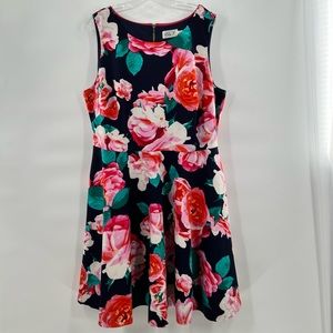 Eliza J floral dress pink green size 20W